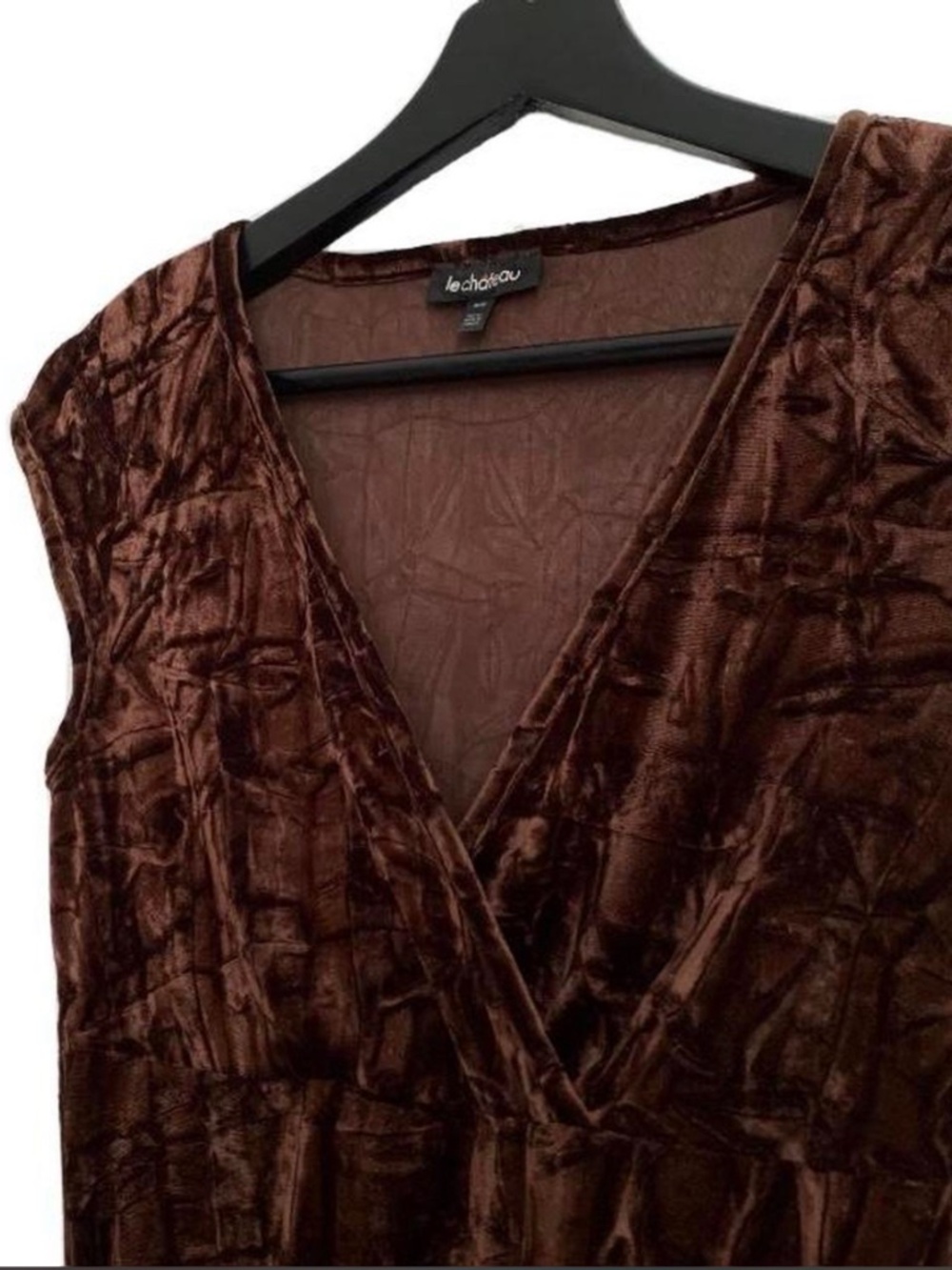 Vintage Brown Velvet Dress - Picture 4 of 5
